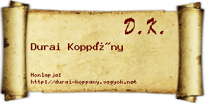 Durai Koppány névjegykártya